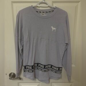 Victoria's Secret PINK Lavender Crewneck with Black Logo Trim